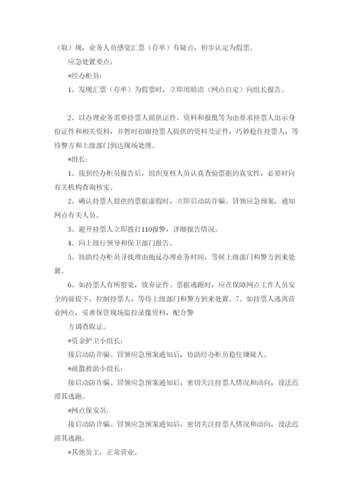 银行营业网点突发事件应急预案模版.docx