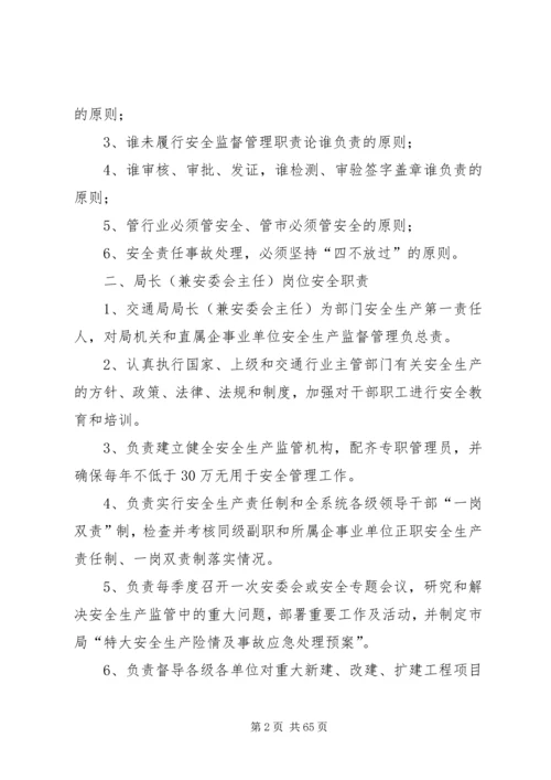 交通局安全生产监督管理岗位责任制.docx