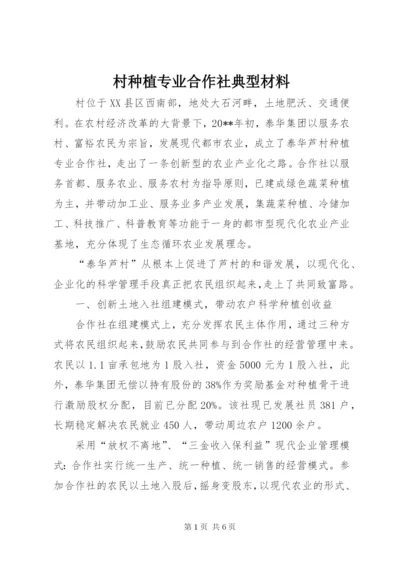 村种植专业合作社典型材料.docx