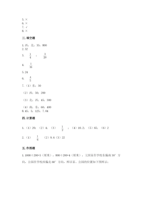人教版六年级上册数学期中考试试卷含答案（a卷）.docx