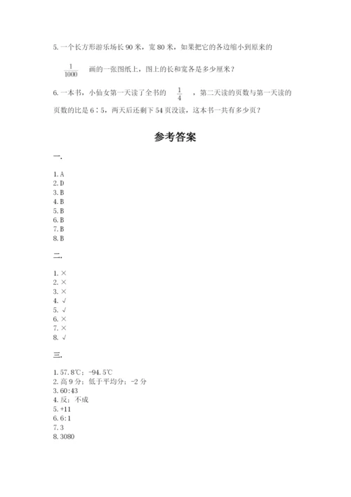 河南省平顶山市六年级下册数学期末测试卷（满分必刷）.docx