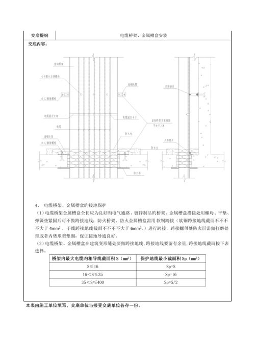 技术交底电缆桥架金属槽盒安装.docx