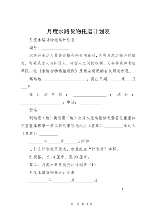 月度水路货物托运计划表 (4).docx