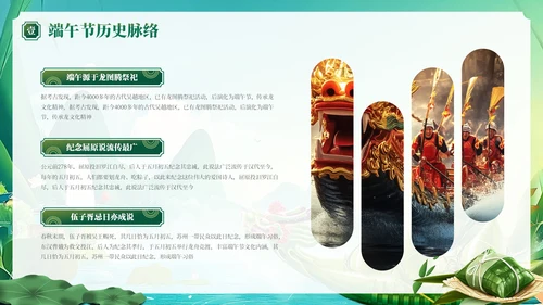 绿色国风端午节文化传承与习俗PPT模板