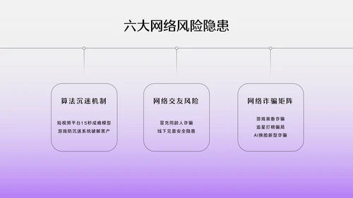 紫色3D透明质感网络安全教育PPT模板