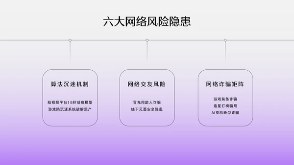 紫色3D透明质感网络安全教育PPT模板