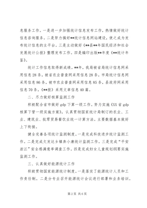 县统计工作成效年终汇报小结.docx