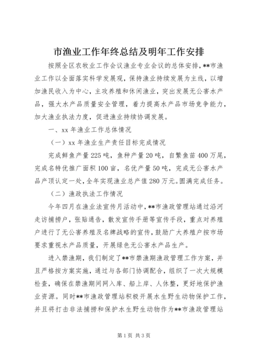 市渔业工作年终总结及明年工作安排.docx