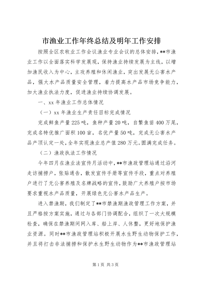 市渔业工作年终总结及明年工作安排.docx