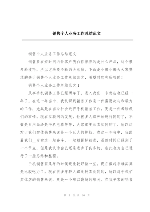 销售个人业务工作总结范文.docx