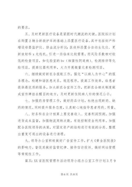 医院办公室工作计划范文精选.docx