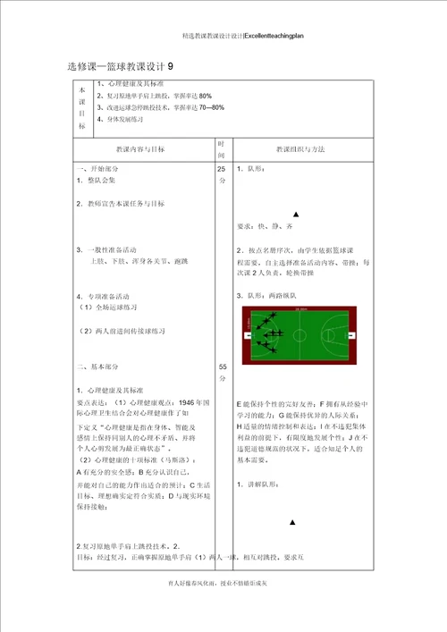 第二期篮球选修课教案新部编本9