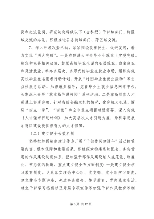 人事局干部作风建设年活动方案.docx