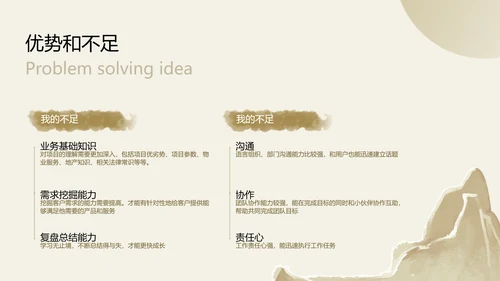 浅金色中国风总结竞聘晋升述职