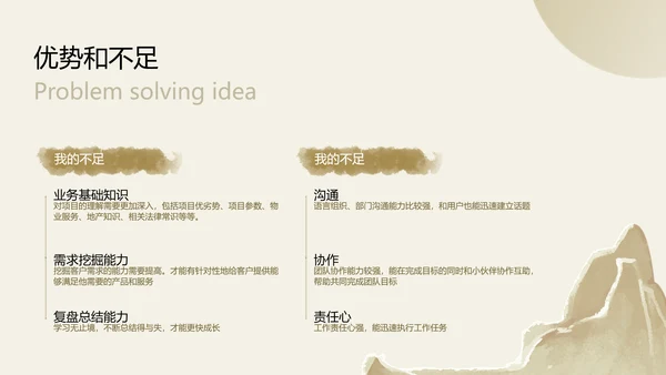 浅金色中国风总结竞聘晋升述职