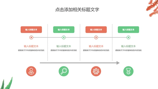 多肉植物清新述职报告动态PPT模板