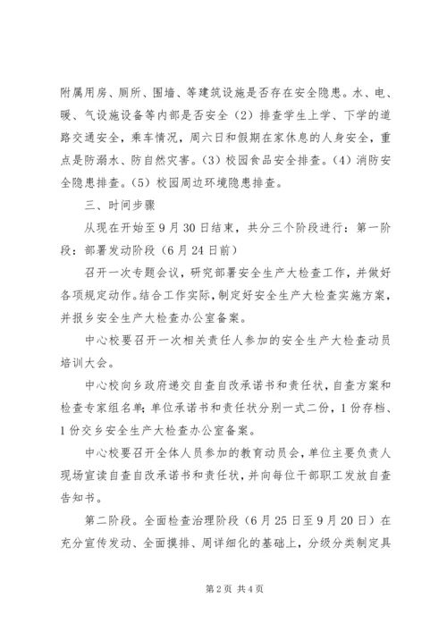 井儿沟中心校安全工作大检查实施方案.docx