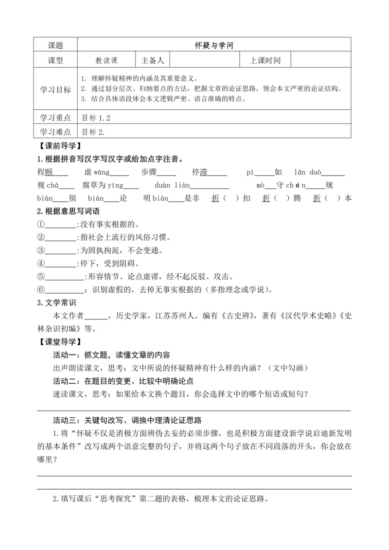怀疑与学问