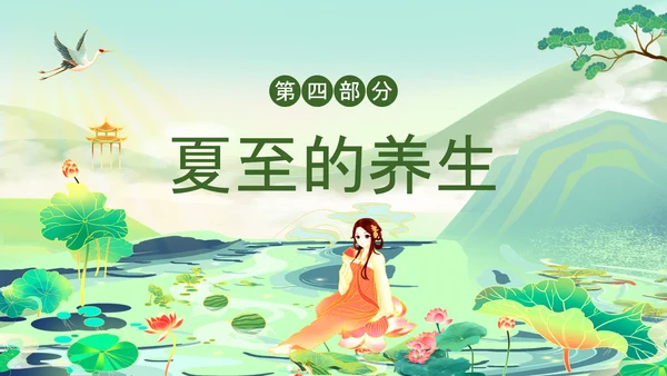 夏至时节主题班会荷花莲花池PPT模板