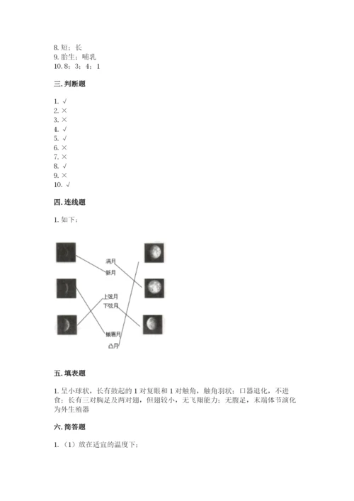 教科版科学三年级下册 期末测试卷附答案（培优b卷）.docx