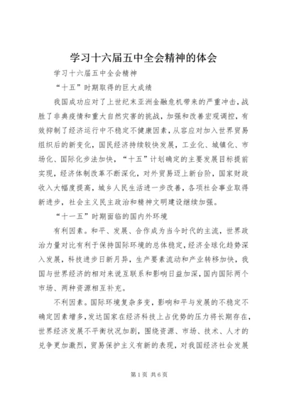 学习十六届五中全会精神的体会 (5).docx