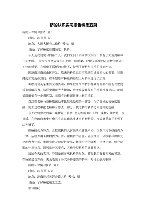 桥的认识实习报告锦集五篇.docx