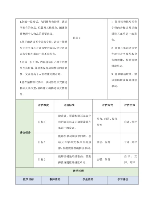 Starter Unit 2 Keep Tidy（大单元教学设计）-2024-2025学年人教版（2