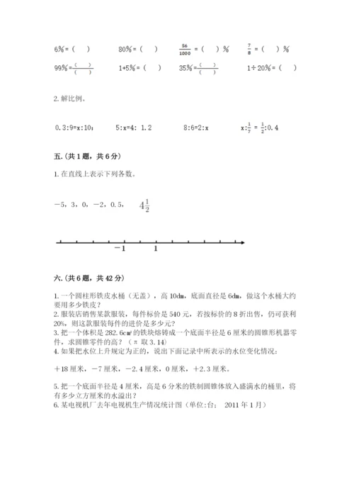 人教版六年级数学小升初试卷精品加答案.docx