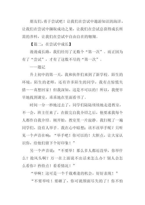在尝试中成长初三作文.docx