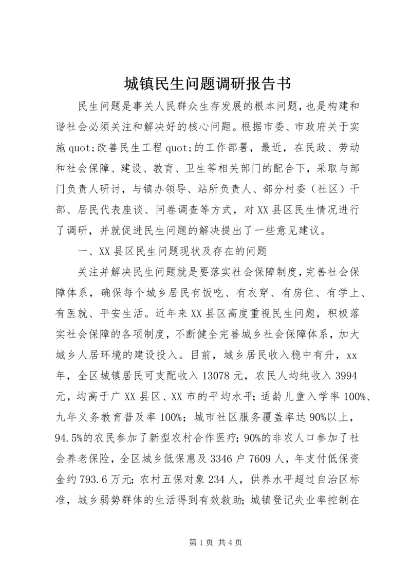 城镇民生问题调研报告书.docx