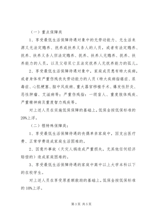 城市居民生活保障对象分类施保意见.docx