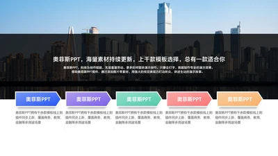 商务风白色城市并列关系5项PPT