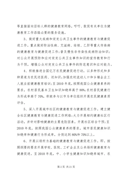 健康促进县工作实施计划-健康促进企业工作计划.docx