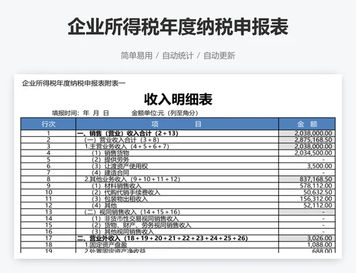 企业所得税年度纳税申报表