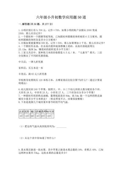 六年级小升初数学应用题50道【历年真题】.docx