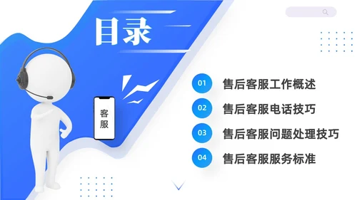 蓝色3D客服话术培训PPT客服培训