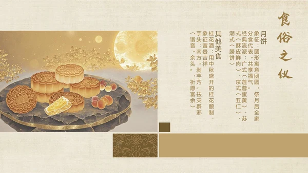 黄色创意中国风中秋节介绍PPT模板