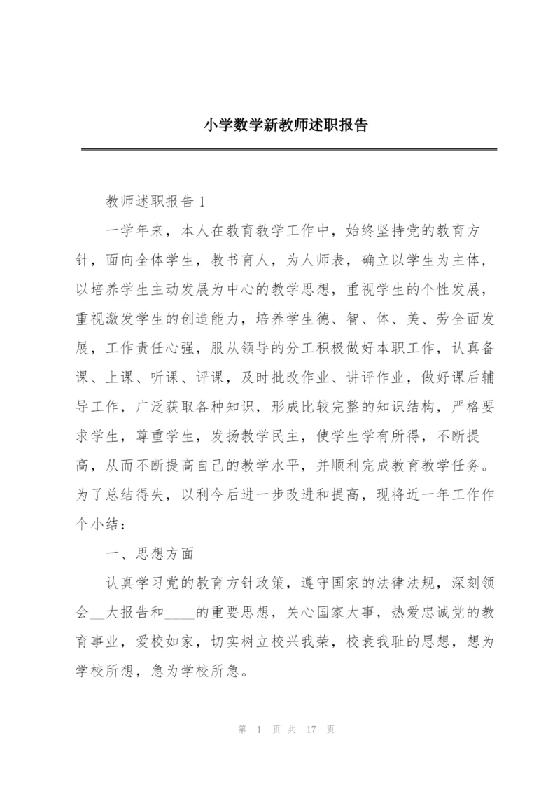 小学数学新教师述职报告.docx