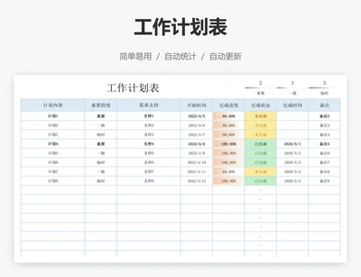 工作计划表