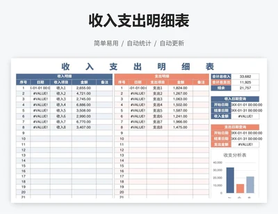 收入支出明细表