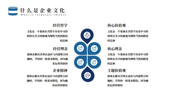 蓝色企业文化培训通用PPT模板