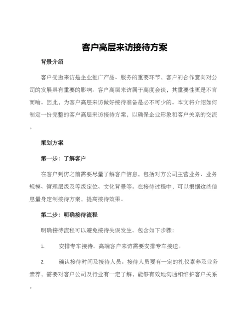 客户高层来访接待方案.docx