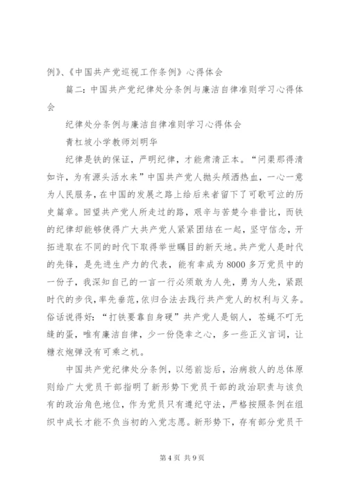 学习廉洁自律准则纪律处分条例巡视工作条例心得体会.docx