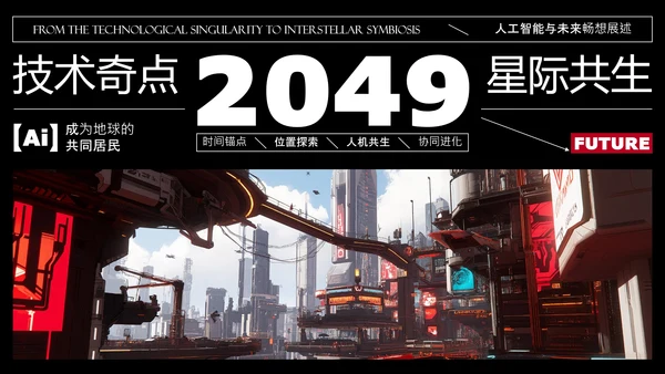 黑红潮流风人工智能介绍PPT模板