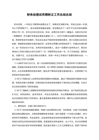 财务经理试用期转正工作总结总结.docx