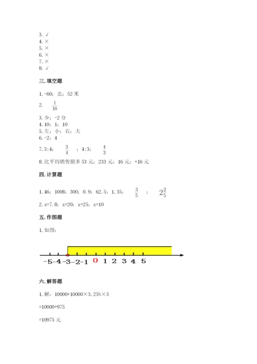 北师大版小学数学六年级下册期末检测试题精品（网校专用）.docx