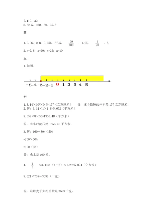 人教版数学小升初模拟试卷附完整答案（网校专用）.docx