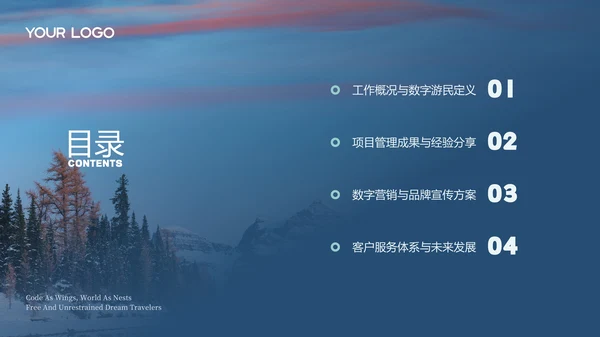 灰蓝色商务风数字游民年度工作汇报
