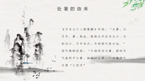 处暑二十四节气夏雨荷中国风通用PPT模板