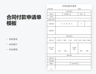 合同付款申请单模板